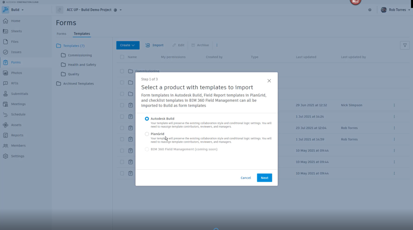 Forms in Autodesk Build