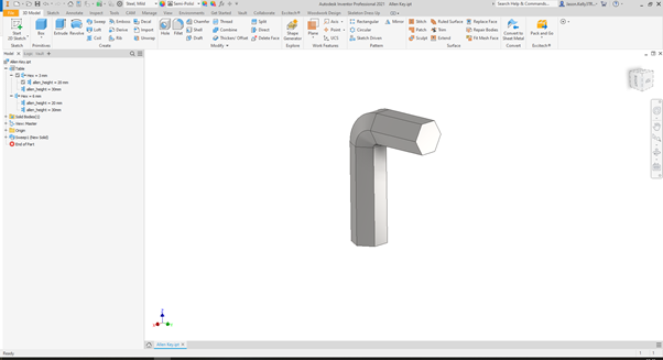 Inventor Training - Parameters of an Allen Key